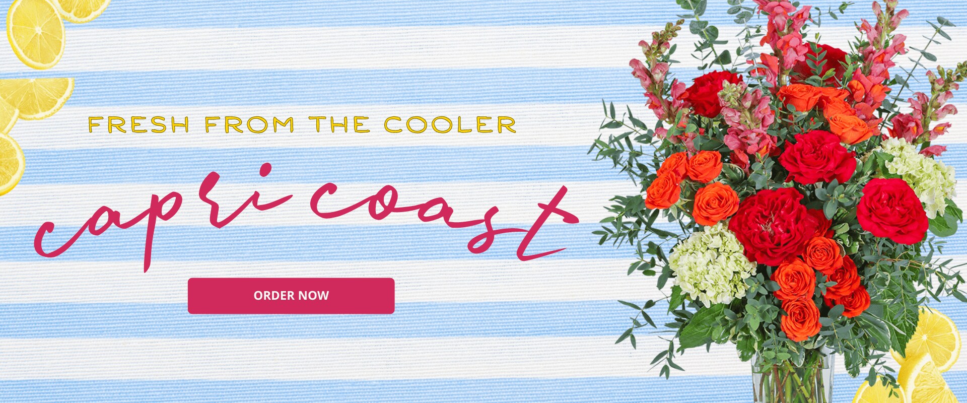 Fresh from the cooler Capri Coast banner links to Fall Flowers category